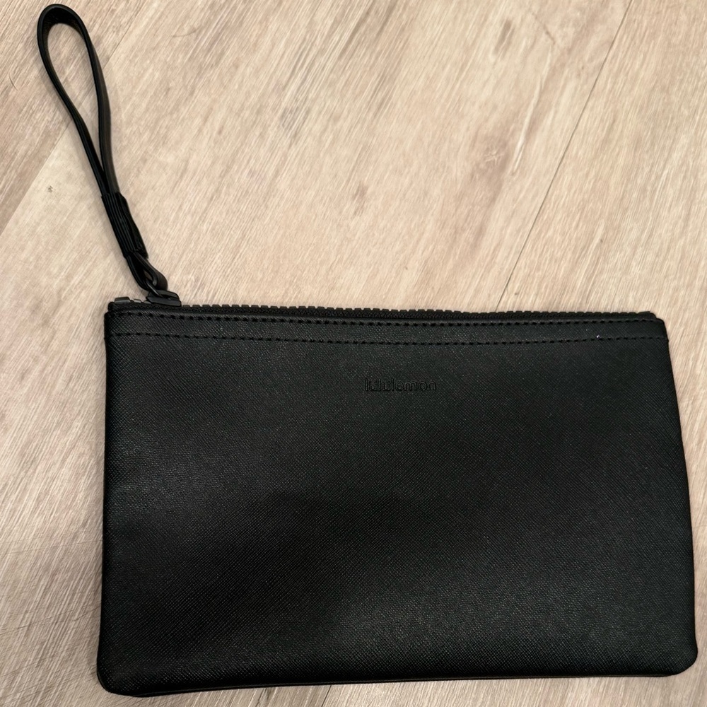 Lululemon Black Leather Wristlet